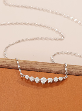 s925纯银莫桑石项链女时尚气质高级锁骨链颈链送女友意大利设计师