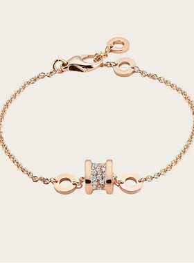 高精工CNC小蛮腰手链弹簧镀18k玫瑰金轻奢镶钻手饰