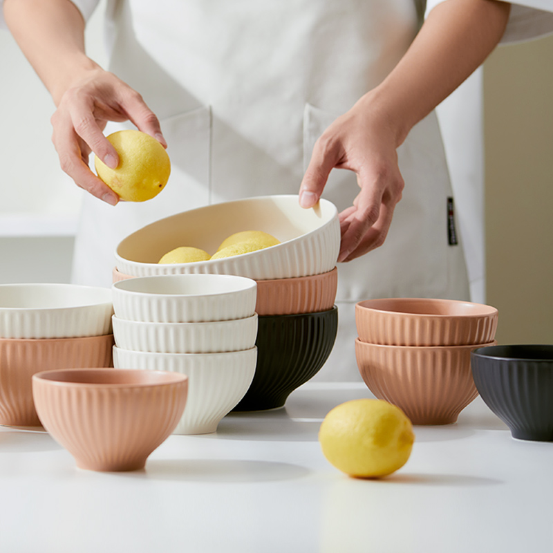 日式陶瓷碗好看的吃饭碗家用简约面碗汤碗韩版ins风2023新款餐具