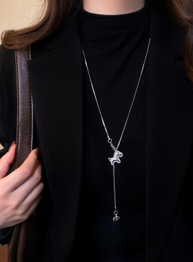 日韩风蝴蝶结锁骨链女可调长款