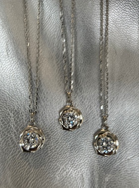 精工#机械玫瑰#进口闪钻通体纯银不褪色轻奢简约小众项链锁骨链女