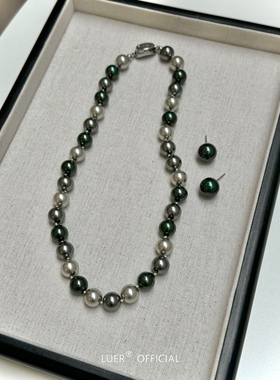 回馈!通体纯银元宝扣!倪妮同款大溪地串珠珍珠混彩珍珠毛衣链项链