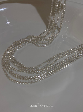 luer雕花圆珠纯银意大利进口项链