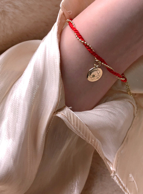 售完无补 原创猪年祝福系列 正反可戴 新年开运红绳通体925银手链
