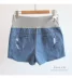 Phụ nữ mang thai quần short mùa hè mẫu quần lửng mỏng quần denim lỗ hè 2018 mới. - Phụ nữ mang thai quần / quần bụng quần bầu baggy công sở Phụ nữ mang thai quần / quần bụng