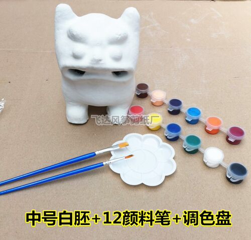 高密泥老虎白坯DIY教学用具美术涂鸦酒店房地产暖场学校 非遗活动 - 图2