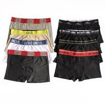 5 strips RMB30  foreign trade original single men full cotton flat corner underpants head male youth four-corner short pants underpants