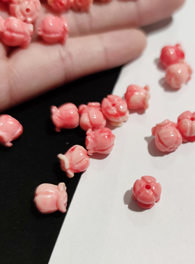 铃兰花苞粉压花手工材料大红贝壳