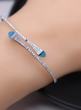 微镶钻糖果色交叉曲线个性手镯