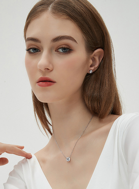 leqiyuan锆石925银女轻奢项链