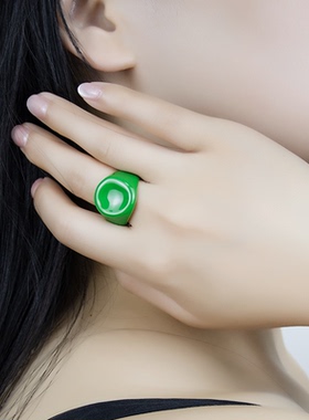 珐琅釉戒指女法式原创质感小众