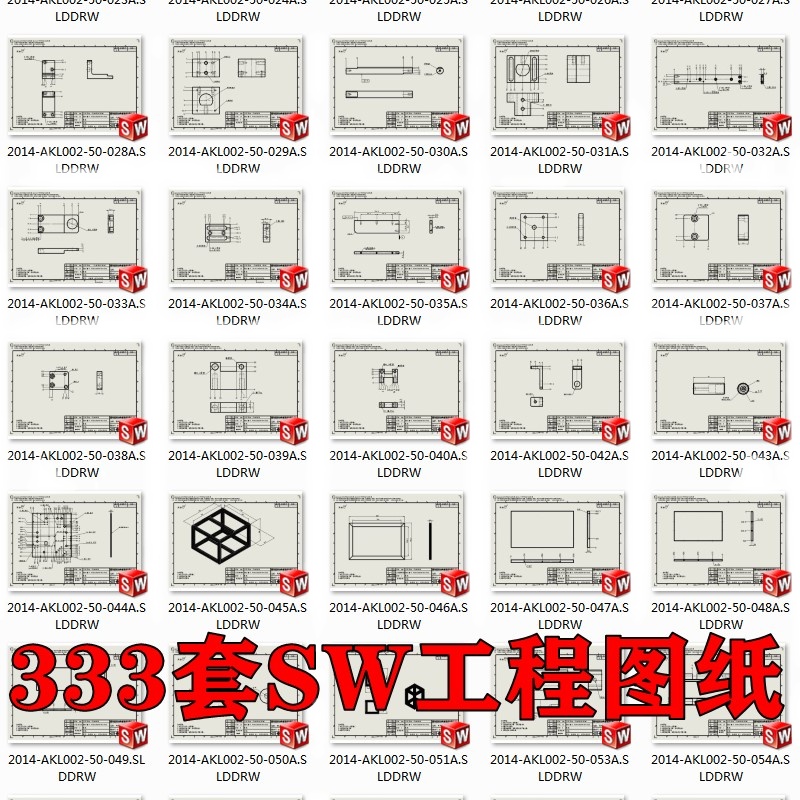 333套SW机械工程图纸含3D模型solidworks零件机械加工标注学习图 - 图3