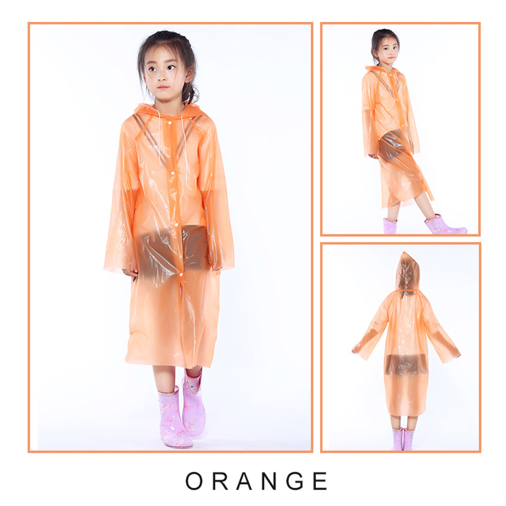 1pcs Children Thicken Disposable Raincoat Hooded Kids Poncho - 图1