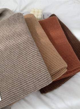 Knitted scarf, student couple, thick woolen scarf, woolen