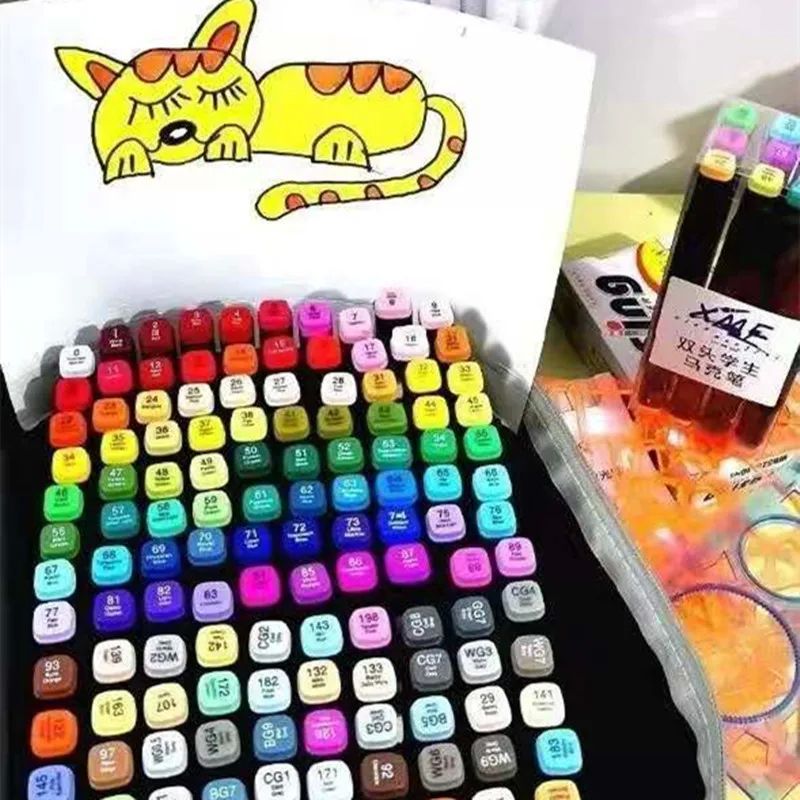 Double Headed Marker Set Best Colouring Markers Drawing Alco - 图0