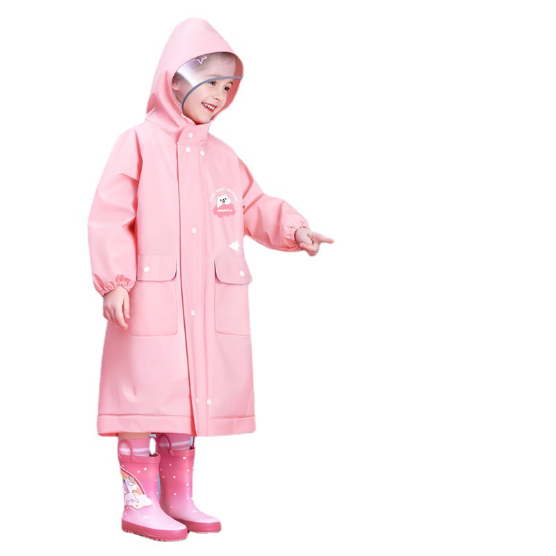 EVA Children's Raincoat Non Disposable Raincoat With Schoolb - 图3