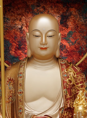 东来紫重工宝相大愿繁花站地藏王菩萨佛像古法原创工艺品摆件