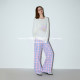 MoodBerry American Retro Contrast Color Plaid Straight Pants Women's Spring Lazy Style ແອວສູງ Casual Loose Pants