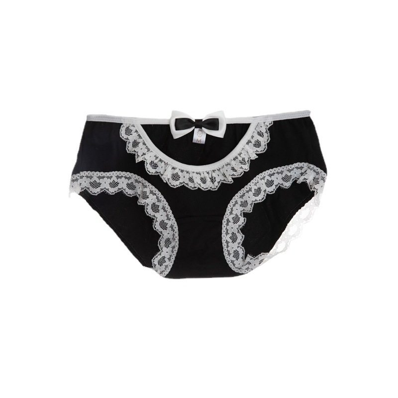 日系内裤偷心萝莉女仆莫代尔棉少女风低腰蝴蝶结蕾丝纯欲三角短裤,淘宝优惠券,粉丝福利购,淘宝优惠卷