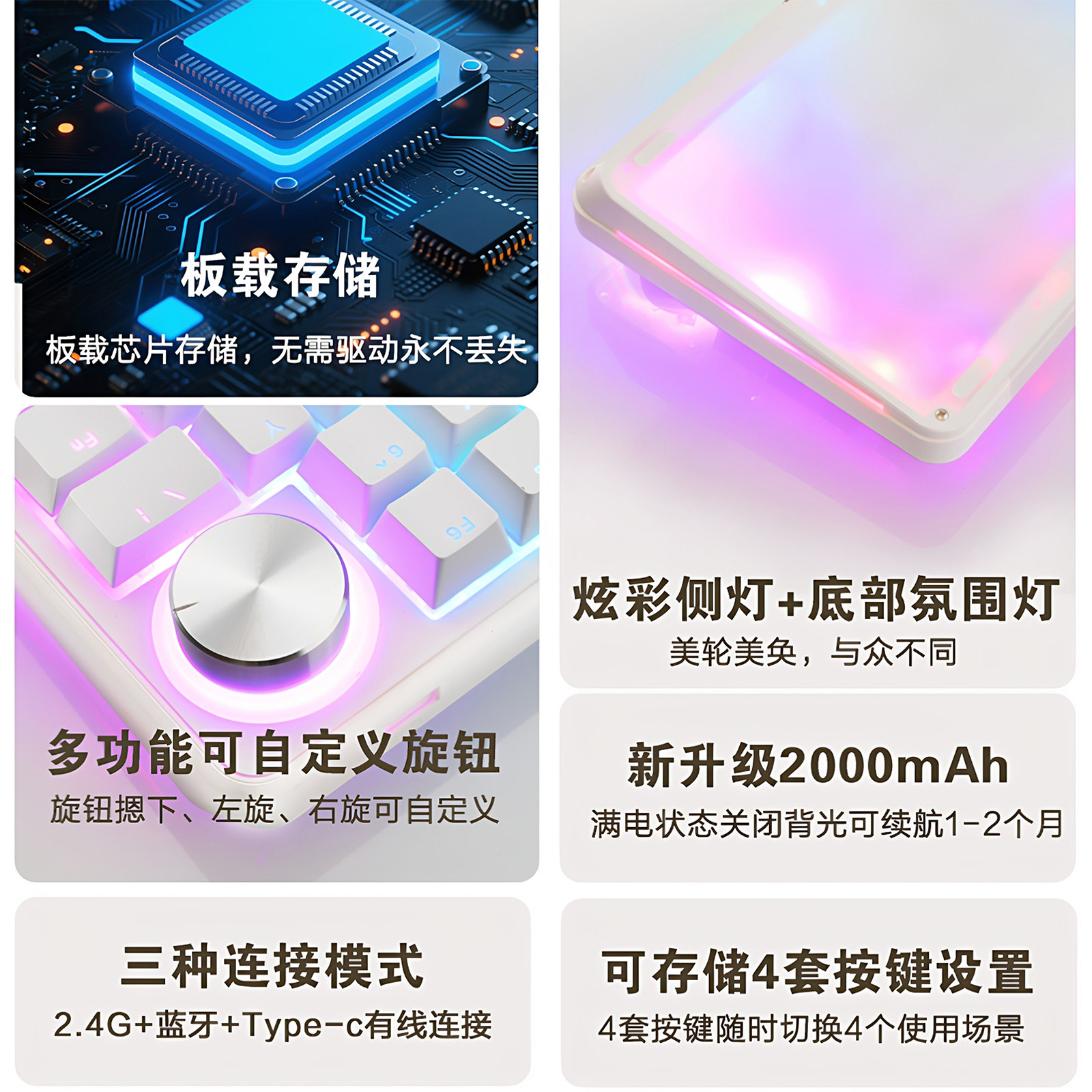 MK45单手键盘宏编程旋钮键盘绘图键盘左手自定义键盘单手机械键盘