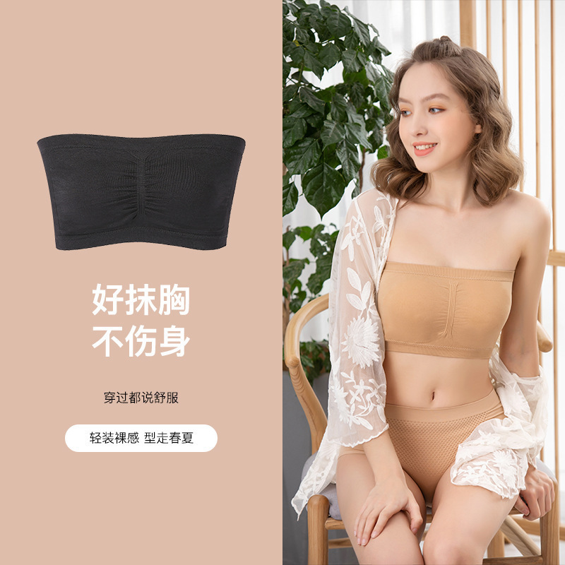 Large Size Women Strapless Bralette Non-Padded Tube Top Bra - 图1