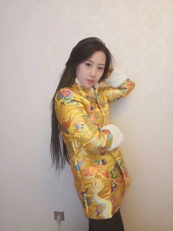 欧洲站龙袍加厚棉服套装女中式复古盘扣棉衣外套兔毛拼接唐装上衣