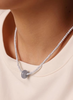 爆款高级感蓝色细闪锁骨链