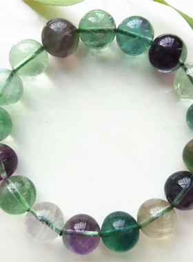 天然紫绿萤石手链单圈彩宝男女