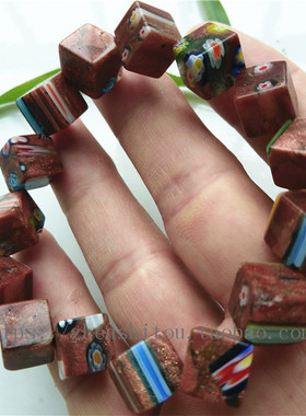 迷彩金沙石立方体星光闪烁手串