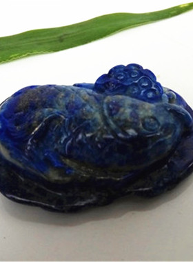 天然男女款青金石鲤鱼吊坠挂件