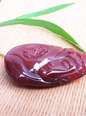 南红玛瑙观音头吊坠莲花菩萨送子