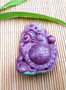 龙鱼生意兴隆吊坠天然红绿宝