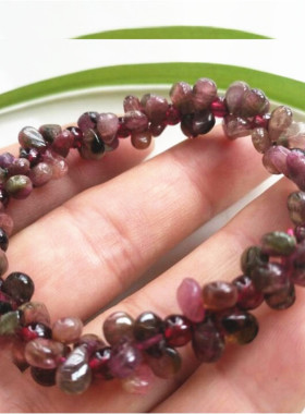 彩宝碧玺流星雨多颜色戒面花手链