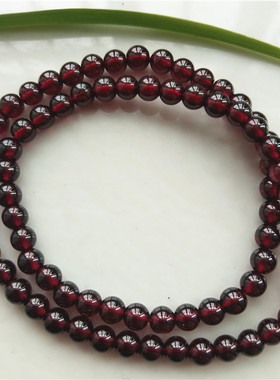 天然酒红石榴石送老婆手链串