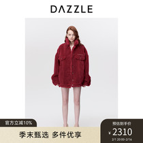 DAZZLE ground vegan jacket 23 winter new womens moden suede suede lamb jacket style coat