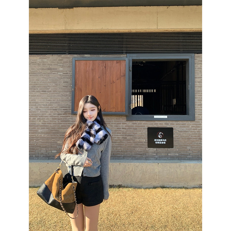 DUCHUNZI   醋酸羊毛 蝴蝶结百搭短裤秋冬款磨毛显瘦高腰裤子女,淘宝优惠券,粉丝福利购,淘宝优惠卷