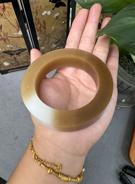 新疆和田玉且末糖白手镯54-60圈口可定15宽厚装手镯带证书