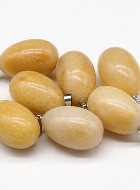 【茜茜珠饰】鸡蛋吊坠天然水晶玛瑙半宝石鸟蛋吊坠半成品diy 11色