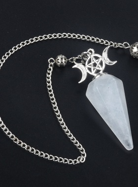 【茜茜珠饰】三相月冥想疗愈六角锥灵摆 八色