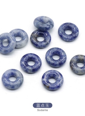 【茜茜珠饰】水晶玛瑙半宝石面包圈七彩怀古圈饰品配件散珠 21色