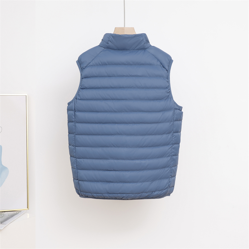 羽绒马甲男士立领休闲外穿冬新款轻薄潮流保暖背心马夹白鸭绒外套 - 图2