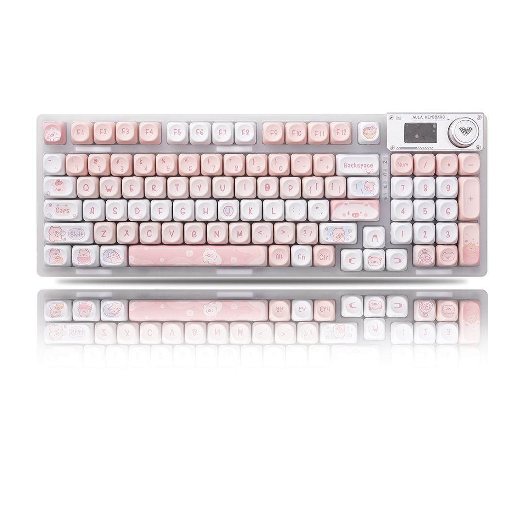 狼蛛F98pro透明客制化机械键盘三模无线蓝牙带屏幕旋钮麻将音静音 - 图2