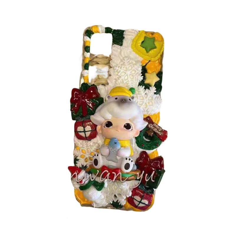 支持定制正版泡泡玛特dimoo圣诞北极熊DIY奶油胶手机壳圣诞节礼物 - 图3