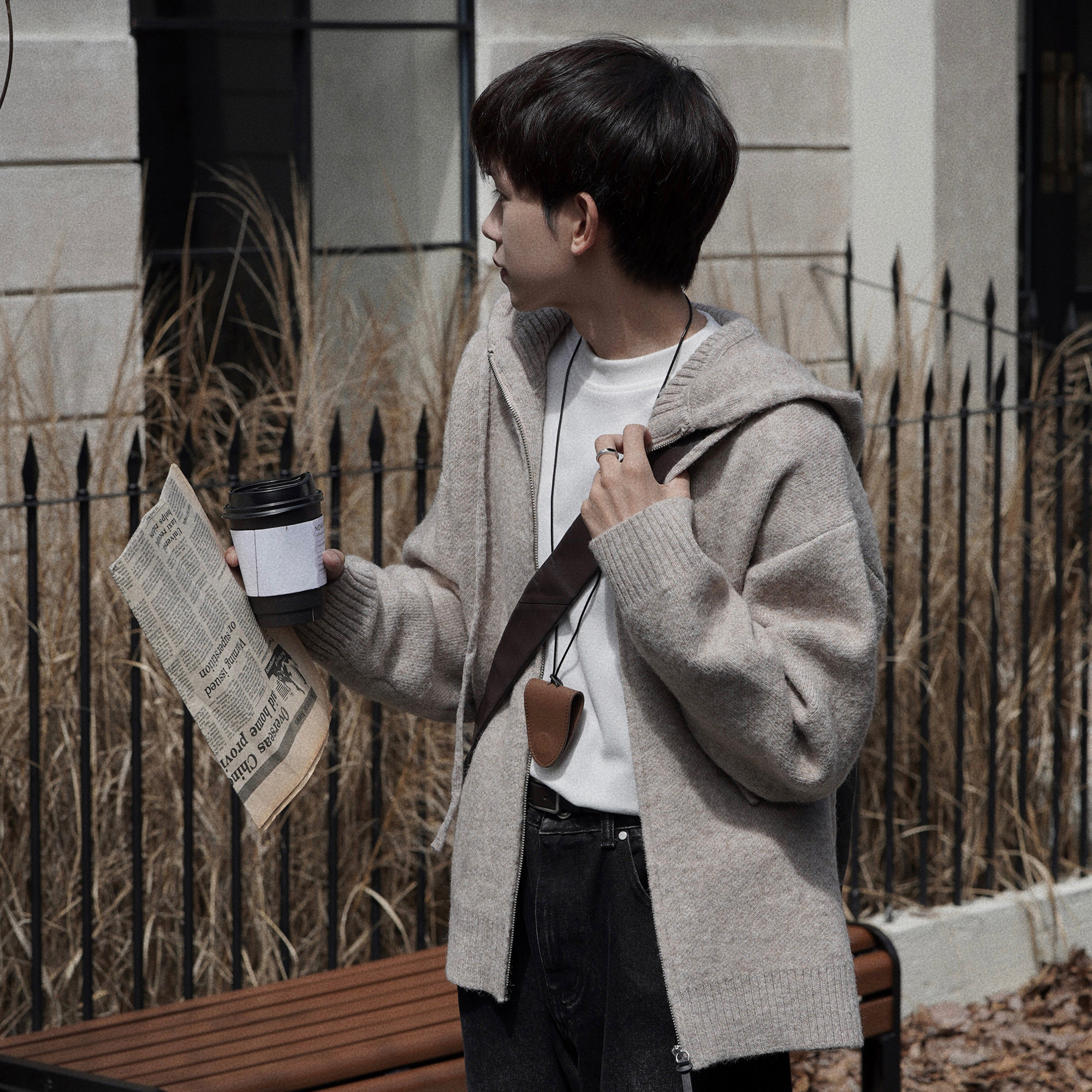 Eli【霍夫加德】秋冬羊毛混纺宽松针织拉链连帽开衫慵懒毛衣外套,淘宝优惠券,粉丝福利购,淘宝优惠卷