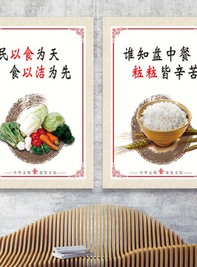 食堂用餐文化标语布置海报贴画