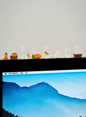 治愈系可爱兔子办公室工位桌面装饰摆件办工电脑桌女生解压小饰品