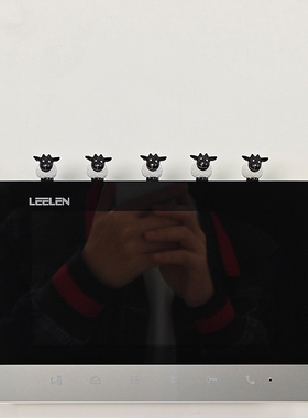 可爱小羊可视门铃装饰摆件墙面遮挡饰品墙上可爱开关美化墙贴玩偶