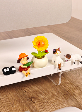 可爱猫咪工位桌面装饰摆件2025新款办公显示器饰品电脑屏幕小玩偶