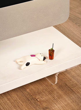 电脑桌面装饰摆件办公室上班工位情绪稳定神器睡觉猫玩偶礼物饰品