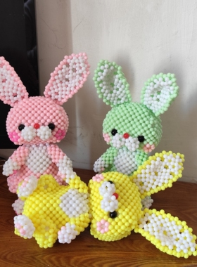 【手工串珠成品】仙女兔垂耳兔 水晶兔卡通兔星黛露时间兔萝卜兔